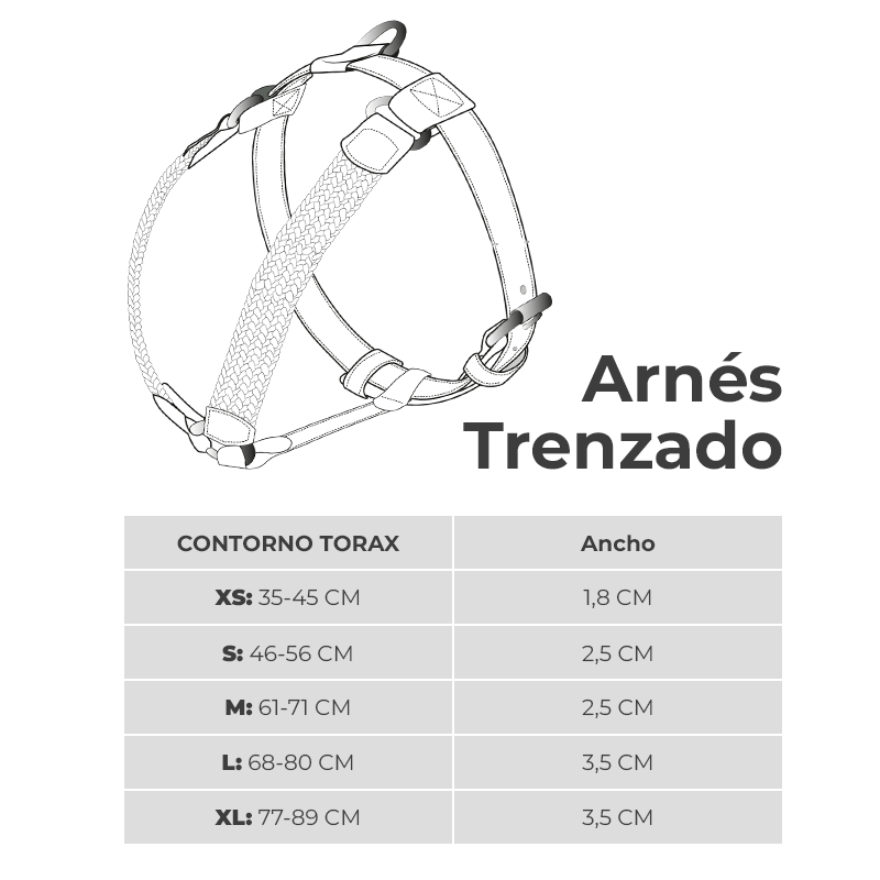 ARNÉS PARA PERRO TRENZADO - ENZZO TOMMY