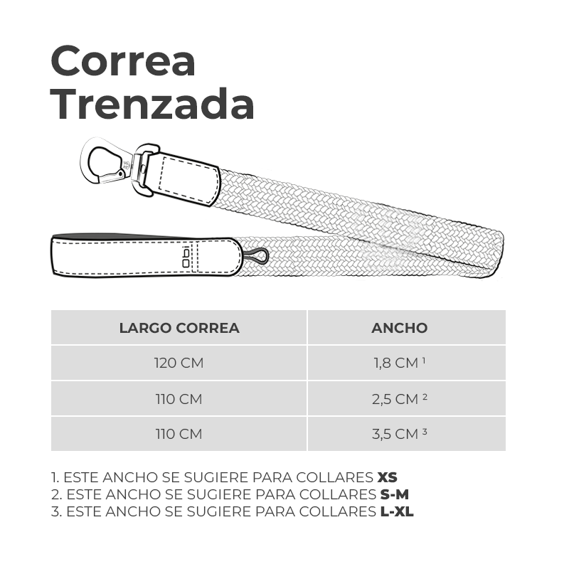 CORREA PARA PERRO TRENZADA - RUFO RETRO BLUE