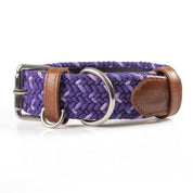 COMBO COLLAR + CORREA TRENZADO PARA PERRO-VIOLETA