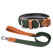 COMBO COLLAR + CORREA TRENZADO PARA PERRO-MILITAR