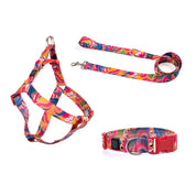 TRICOMBO MONSTER FIRE- COLLAR + ARNÉS + CORREA ESTAMPADOS PARA PERRO