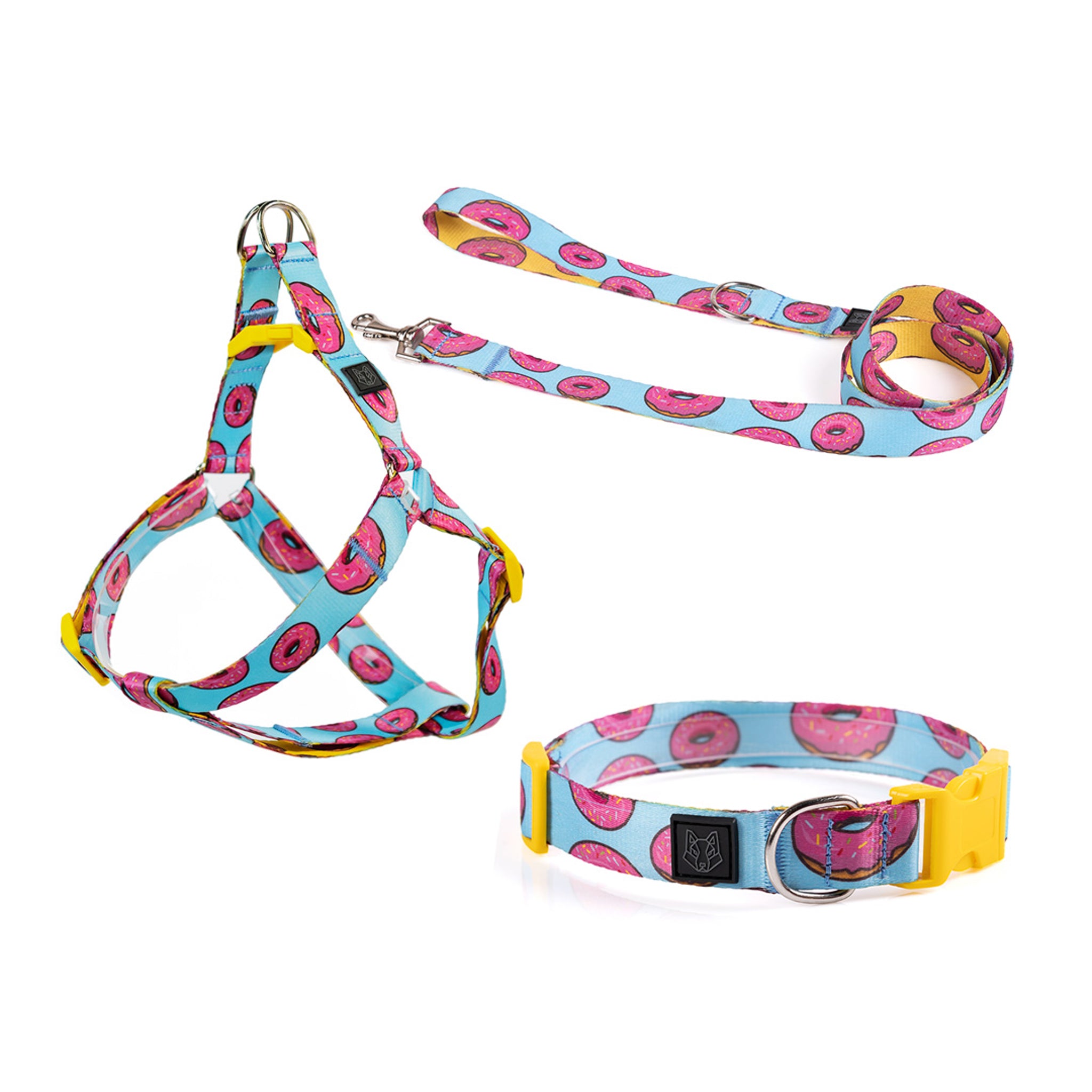 TRICOMBO YUMMY- COLLAR + ARNÉS + CORREA ESTAMPADOS PARA PERRO