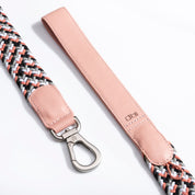 COMBO COLLAR + CORREA TRENZADO PARA PERRO-PASTEL